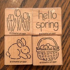 Hello spring rubber stamp set